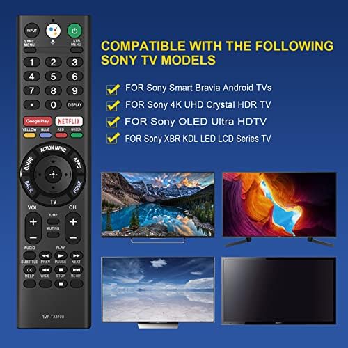 Rmf-TX310U Глас Замена Далечински Со Микрофон ЗА Sony 4k Smart Bravia Серија ТВ XBR-43X800G XBR-75X800G XBR-65X800G XBR-49X800F XBR-75X900F