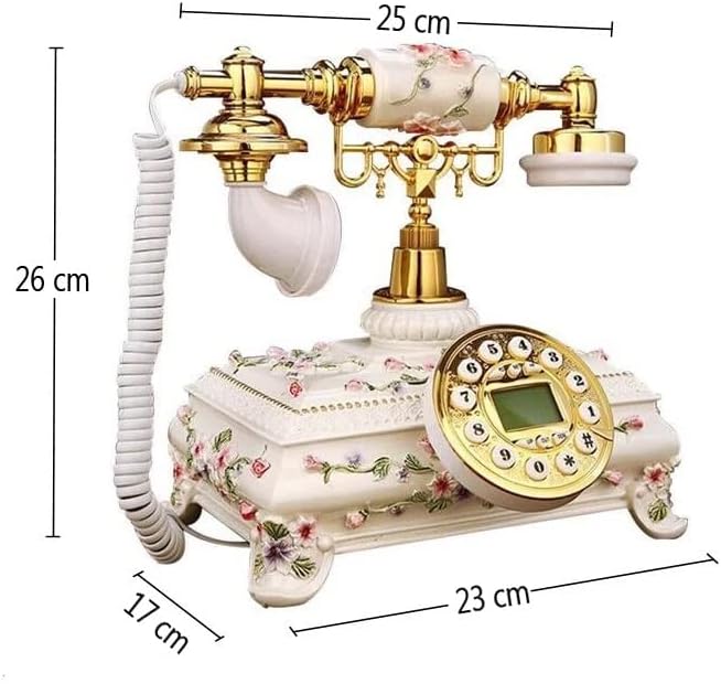 Zjhyxyh гроздобер антички телефони смола Рачно изработена телефонска телефонска фиксна фиксна за хотелска канцеларија за внатрешни работи
