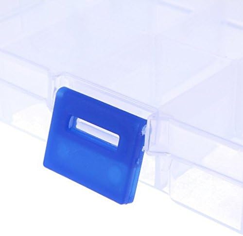 2 парчиња пластични прилагодливи накит за накит организатор чисти бели прегради лажни совети за складирање на арт за нокти кутија