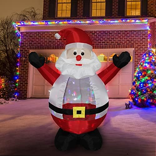 Ycolnaefllr 6ft Дедо Мраз отворени раце Божиќни украси за надувување на отворено затворено празнични украси, разнесени осветлен