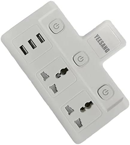 Extender Outleder Multi приклучок, USB wallиден полнач со 2 станици за брзо полнење, електричен заштитник на Splitter Splitter, адаптер