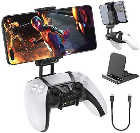 ОИВО PS5 Контролер Телефонски монтиран клип, мобилен клип за игри Мобилен телефон за замена за замена за PlayStation 5 DualSense