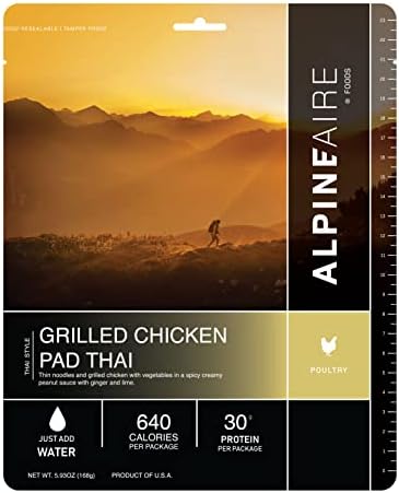 Алпинејар пилешка подлога тајландски, замрзнато од замрзнување/дехидрирана, торбичка за оброк, само додадете вода