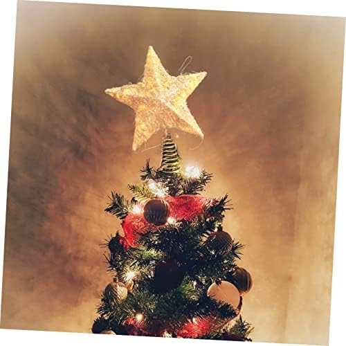 Toyvian 1pc Топ Ѕвезда Рождество Декор Декорација За Домашна Куќа Орнаменти Божиќна Елка Топпер Украси За Празнични Дрвја Украси Новогодишни