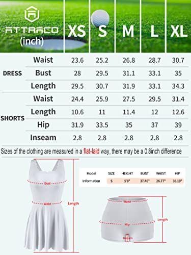 Atnените Атрако, тениски фустан со шорцеви тренинзи за голф здолништа со џебови атлетски фустани