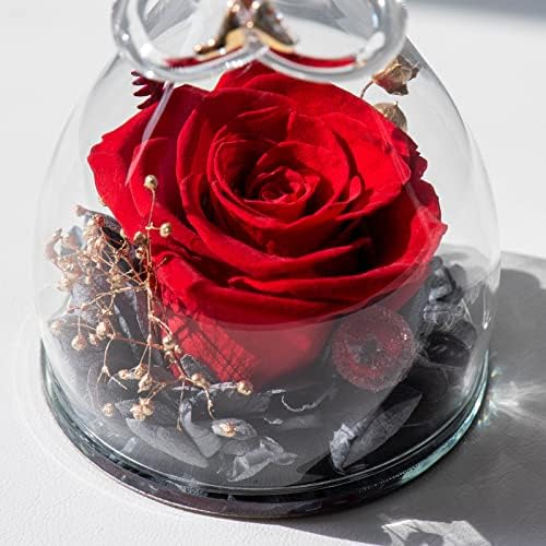 Подарок за фигура на Sunia Angel, зачуван роза засекогаш цвет подарок роза во стакло Божиќ Денот на мајките Денот на вinesубените подарок за