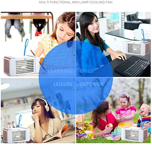 Airубезно вентилатор за климатизација, мини ладилник за воздух, ламба за маса, многу тивок, USB мини вентилатор, 185x88x10cm