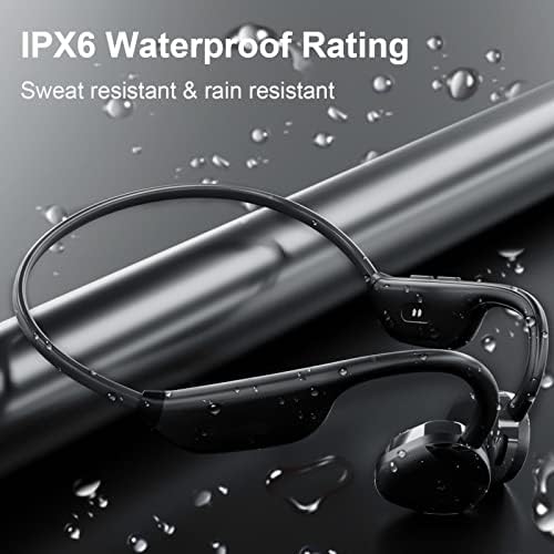 Слушалки за спроводливост на воздухот за отворено уво, Bluetooth 5.3 безжични слушалки со микрофон за откажување на бучава, IPX6 водоотпорни