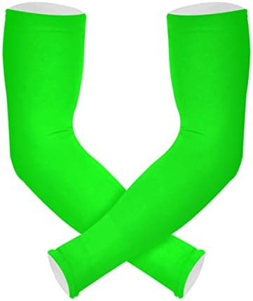 Xigua обичен неонски зелена цврста боја ракави ракави со палецот УВ Сонце заштита за дишење на ракави за ладење на ракави за возење велосипед