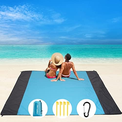 Toplебе на плажа Топлус, водоотпорно ќебе за плажа, екстра голем ќебе за плажа без песок, водоотпорно пикник ќебе, голем пикник -мат додатоци