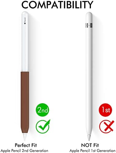 Niutrendz 3 пакет со јаболка со молив со молив со силиконски држач за ракав, компатибилен со 2 -та генерација на Apple Pencil