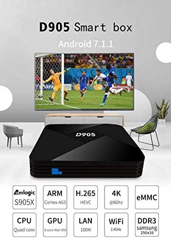 Андроид ТВ кутија, Diyomate 4K Android Smart TV Box Amlogic S905 Quad Core Media Player Поддршка 3D WiFi HDMI за домашна забава