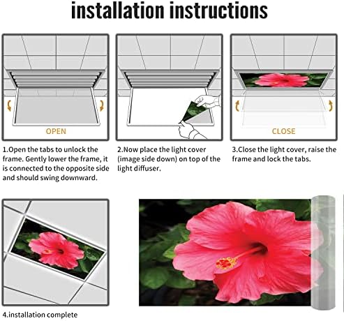 Флуоресцентни Светлосни Капаци За Канцеларија Во Училница-Шема На Хибискус - Флуоресцентни Светлосни Капаци за Канцеларија во Училница-2ft