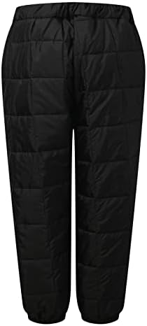 Panенски панталони класични еластични еластични високи половини ватирани со залепени нозе топли панталони зимски компресорски снежни панталони