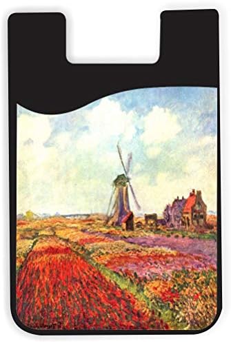 Дизајн на лалиња Claude Monet Art - Силиконски 3М лепила кредитна картичка за стискање на паричник за iPhone/Galaxy Android Телефонски