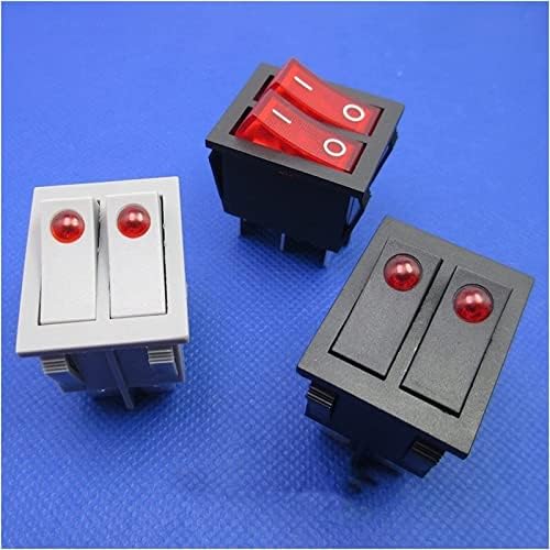 Berrysun Rocker Switch 2pcs Копче Рокер Прекинувач Двоен Електричен Прекинувач за Грејач на Потопло Масло 6 пина со Вклучено Светло 16a 250VAC