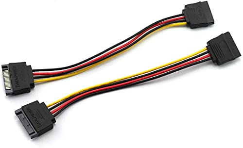 15PIN SATA Кабел За Напојување Машки До Женски 18awg Сериски Hard Хард Диск PCIe Кабли За Конвертор на Моќност 11,8 инчи, Црна