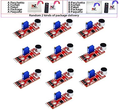 10 парчиња/лот KY-037 4PIN Сензор за сензор за откривање на звук на звук Микрофон Преносен паметен роботски автомобил за Arduino DIY