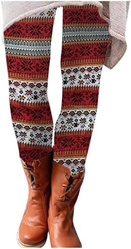 Божиќни гроздобер хеланки за жени девојки меки тенок пешачки панталони обични печатени беспрекорни хеланки празнична активна облека