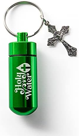 Комплет за контејнери со католичко светло, зелено копче за садови со пластика и мала стаклена шишенце со држач за метални метални