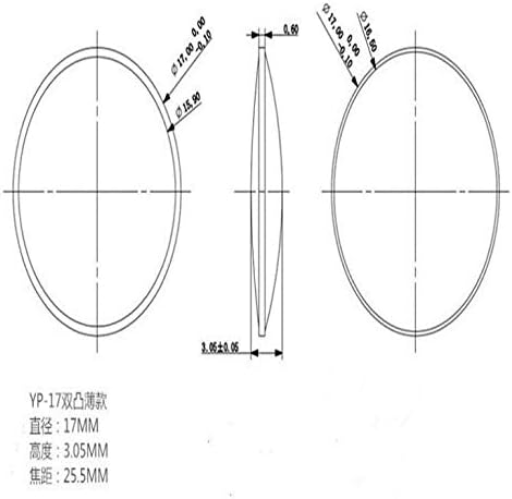 5pcs зголемувачки дијаметар 17мм фокусна должина 28мм леќи Оптички оптички двоен конвексен PMMA пластични леќи