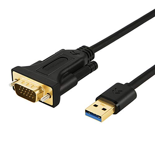 CableCreation USB 3.0 до VGA кабел 6,6 стапки, USB до VGA 15 PIN адаптер 1080p @ 60Hz, со вграден возач, само поддржувајте Windows 10 /8.1 /8/7, 2m /црно