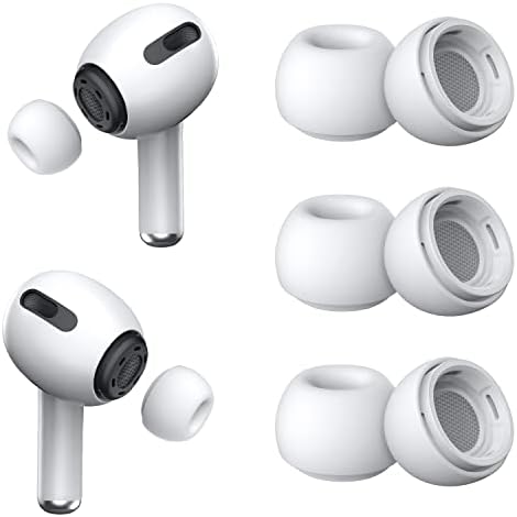 [3 парови] Совети за замена на ушите за AirPods Pro и AirPods Pro 2 со дупка за намалување на бучава, совети за силиконски