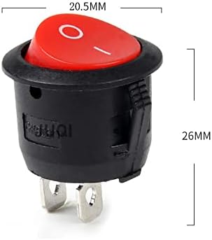 1/2/5/10 ПЦС Црвено црно бело вклучено/исклучено тркалезно прекинувач за вклучување на рокери 6A/250VAC 10A 125VAC Пластично копче за копче
