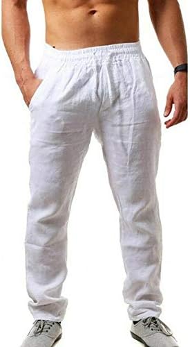Машки лежерни панталони со долги панталони - лабави лесни обични панталони летни панталони со плажа на јога