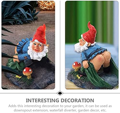 Happyyami downspout Extender роман џуџе во форма на декорација градина gnome фигура декоративен олук одвод испрскан декоративно продолжение