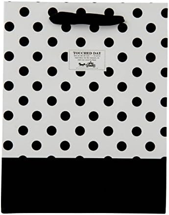 Безвременска Црно-Бела Точка Елегантна Дизајнирана Торба За Подароци 9 х 7 х 4 | 30-Пакет
