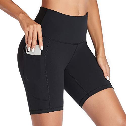 Occffy јога панталони за жени со висока половината со џебови Флекс хеланки Контрола на стомакот, кој работи хулахопки DS166