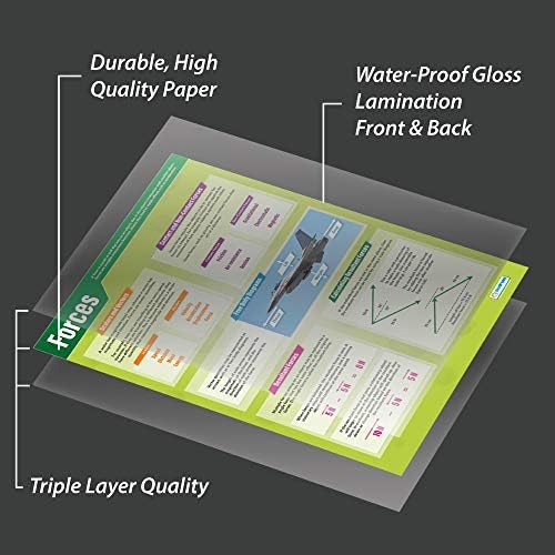 Сили за образование на дневно ниво | Научни постери | Ламинирана хартија за сјај со мерење 33 ”x 23,5” | СТЕМ -топ листи за училницата