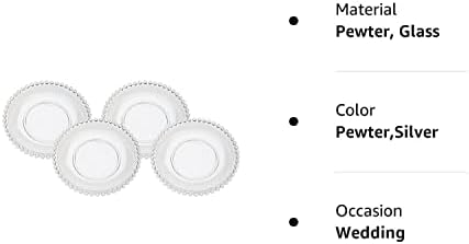 Богомингер Честерфилд стаклени десертни плочи, сет од 4