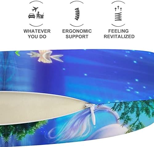 Фантазија Еднорог шума Перница за патувања во облик на меморија од пена од вратот со скриен поштенски патент за канцелариски домашен