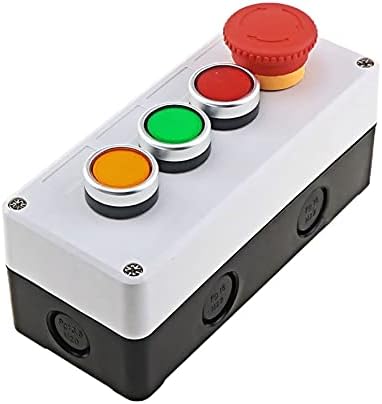 Контрола на Нуномо со прекинувач за светло копче 24V/220V со копче за итни случаи, самото ресетирање на индустриски прекинувач водоотпорен кутија