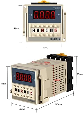 Nunomo Time Relay DH48S-S 0,1S-99H Дигитален AC 110/220V DC 12/24V повторен циклус SPDT Програмабилен тајмер прекинувач со приклучок