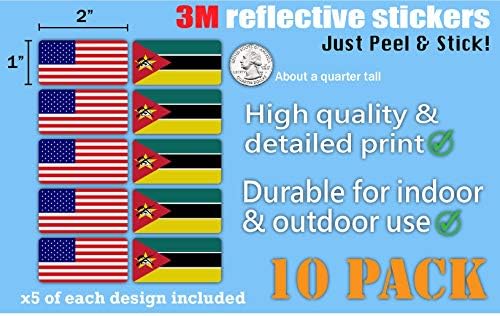 3М рефлексивни Мозамбик и налепници на знамето на САД | Разновидни безбедносни решенија | Тврди капи, лаптопи, велосипеди, кутии со алатки