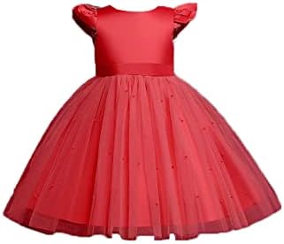 Фустани за девојки девојки Девојки девојки фустан перформанси фустан фустан фустан лак мрежен здолниште принцеза цветен фустан за девојки