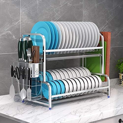 SDGH решетката за одводнување од не'рѓосувачки челик со полица за сечење за складирање на прибор за јадење, чинии, чинии