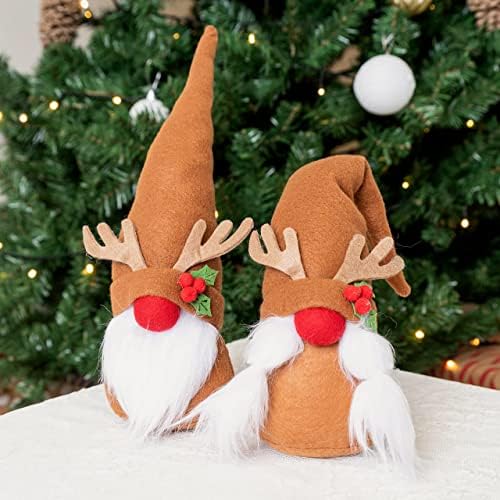 JOYIN 2PCS 12 Божиќна гномска декорација ирваси Плишани гном украси, Tomte Nordic Gnomes Божиќни украси во затворен простор, подароци