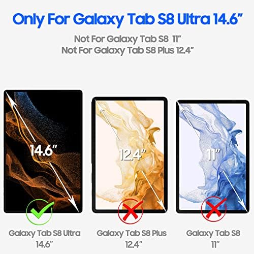 BSNRM за Samsung Galaxy Tab S8 Ultra Case, Galaxy Tab S8 Ultra Case 14,6 инчи, со 7 аголни магнетски прилагодување на TPU Silicone