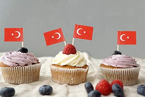 ЈБЦД Турција Чепкалка За Заби знаме турски Мини Мали Кекси Топер Знамиња