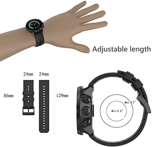 Svapo 24mm за Suunto 7/Suunto D5 замена на зглобот Силиконски спортови Smart Watch Straps за Suunto 9 Baro/Sport Scrist HR Baro Watchband