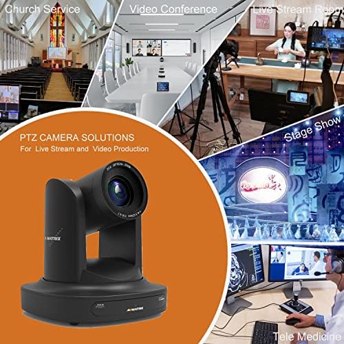 Avmatrix PTZ камера со 20x оптички зум, целосна HD POE стриминг камера 3G-SDI HDMI 1080P 60FPS излез со RS232 RS485 IP стриминг во живо за просторијата за состаноци на црковната конференција ?