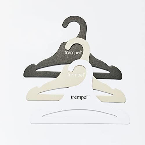 Trempel Eco Hangers Kids Crossbar Моден картон отпорен на светлина Одржливо еко -пријателски рециклирачки пакет од 10 парчиња, 30 парчиња, 100 парчиња